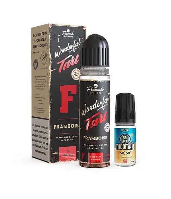 LE FRENCH LIQUIDE Wonderful Tart Framboise 50ml + 1 Booster Nicomax 20mg pas cher et livraison gratuite